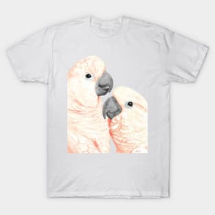 Moluccan cockatoos watercolor - parrot portrait painting T-Shirt